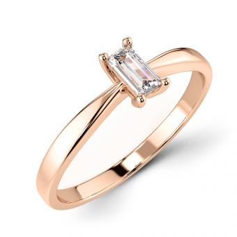 Ladies' ring in 585 rose gold with brilliant-cut diamond -1 piece approx. 0.10 ct. GSI