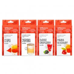 4-piece herb and fruit mix set for liqueurs - Red Collection (total 177g)