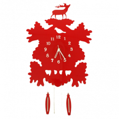 Часы настенные "Олень" красные, 40 х 40 см