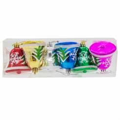 Tannenbaumschmuck 6er-Set  "Glöckchen" 8 cm, bunt