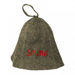 Filzkappe "SAUNA" für Sauna, grau