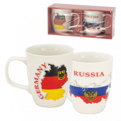 Tassen Set 2 x "Deutschland und Russland" 0,4 L