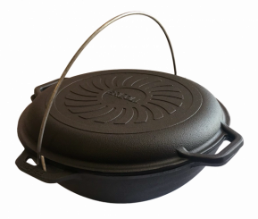 BriZoll WOK with cast iron pan lid, 4 L