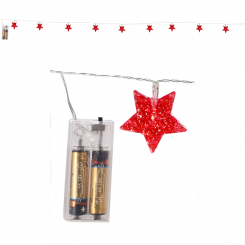 Световая цепь красные звезды 16 светодиодов, 1,5 м