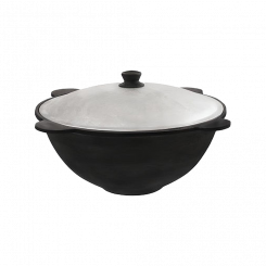 Узбекский чугунный казан- вок с крышкой из алюминия, 12 литров