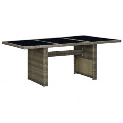 Садовый стол из коричневого поли-ротанга и закаленного стекла
