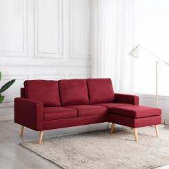Sofa 3-Sitzer Hocker Stoff Couch Polstersofa Loungesofa