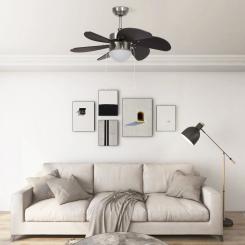 Потолочный вентилятор с лампой 76 см Кулер для гостиной темно-коричневый/светло-коричневый