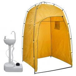 Tragbares Camping Waschbecken mit Zelt 20L Wasserhahn