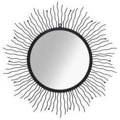 Настенное зеркало в форме солнца черное зеркало для ванной комнаты декоративное зеркало 60/80 см