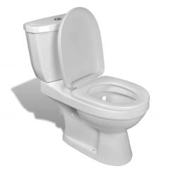 Design Stand WC Bodenstehend Spülkasten Keramik Toilette Schwarz/Weiß