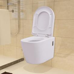 Wand Hänge WC Keramik Softclose Absenkautomatik Toilette Schwarz/Weiß
