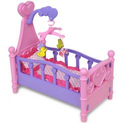 Кровать для куклы Детская игрушка Розовый + фиолетовый
