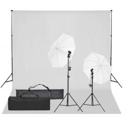 Fotostudio Set mit Beleuchtung Hintergrund Studioset