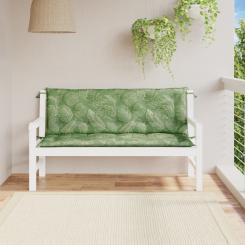 Подушки для садовой скамейки 2 шт. узор листьев 150x50x7 см Ткань