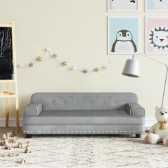 Детский диван светло-серый 90x53x30 см Бархат