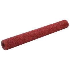 16953380028718475625032 A En Hd 1 Zaun & Sichtschutz Drahtzaun Stahl mit PVC-Beschichtung 25x1,2 m Rot