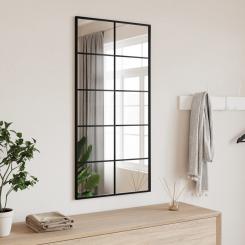 Wall mirror black 50x100 cm rectangular iron