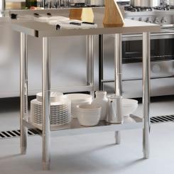 Küchen-Arbeitstisch mit Aufkantung 82,5x55x93 cm Edelstahl