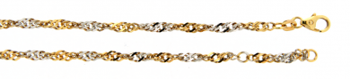 Браслет Сингапур из серебра 925 пробы, позолота желтого цвета, ширина цепочки 2,9 мм