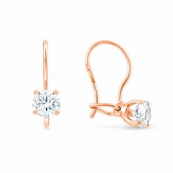 Earrings in 585 rose gold, with zirconia