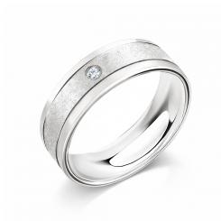 Stylish friendship ring in 925 silver with zirconia, width approx. 6.0 mm