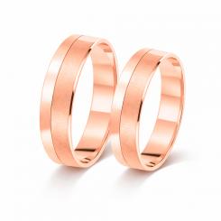 Trauring aus 585er Rotgold, Glanz/Matt, Breite 4,5 mm / Preis für je 1 Ring