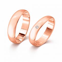 Wedding rings in 585 red gold, width approx. 5.0 mm / Price for each ring