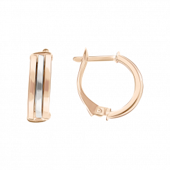 Elegante Ohrringe, Russisches Rotgold 585, rhodiniert, Höhe ca. 18 mm