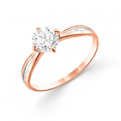 Feiner Verlobungsring aus 585er Rotgold mit Swarovski Zirkonia