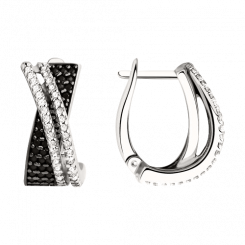 erlesene Ohrringe, Silber 925, Zirkonia, Höhe ca. 18 mm