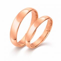 Wedding rings, Russian red gold 585, surface high gloss, width approx. 4.0 mm. / Price for 1 ring