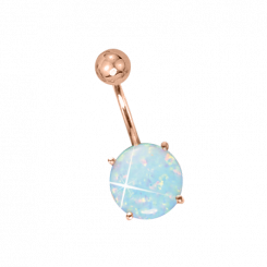 Niedlicher Bauchpiercing aus Rotgold 585 mit Opal, Länge ca. 20 mm