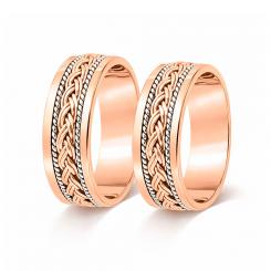 Trauringe aus 585 Rot-/Weißgold, Breite ca. 7,0 mm .  Preis für je 1 Ring.