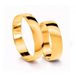 Wedding ring, yellow gold 585, polished surface, width approx. 5 mm. / Price for 1 ring each
