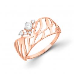 Pretty ladies' ring in 585 rose gold with zirconia