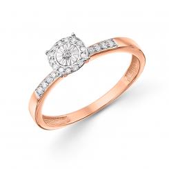 Enchanting engagement ring in 585 rose gold with 23 WSI diamonds (0.085 ct)