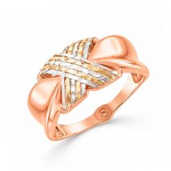 Изумительное женское кольцо из красного золота 585 пробы, с родиевым покрытием