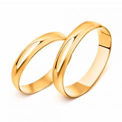 Wedding ring, yellow gold 585, surface high polish, width approx. 4.0 mm. / Price for 1 ring each