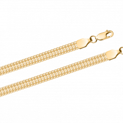 Fine chain and bracelet made of 585 yellow gold, width approx. 4,5-5 mm
