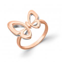 Beautiful ladies' ring, Russian red/white gold 585, central decorative element approx. 17x15 mm