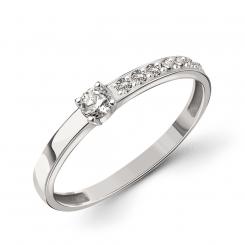 Привлекательное женское кольцо из белого золота 585 пробы, с фианитами, диаметр центрального камня ≈ 3 мм