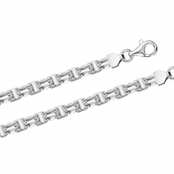 Цепочка из серебра 925 пробы, ширина ≈ 5 мм, вес в 50 см ≈ 34,74 гр.