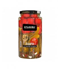 Кубаночка Ассорти маринованное из томатов и огурцов, 720г