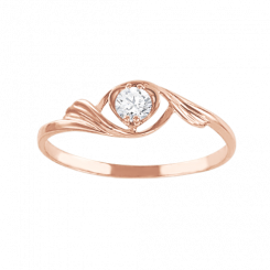 Schöner Damenring, Rotgold 585, mit Swarovski Zirkonia