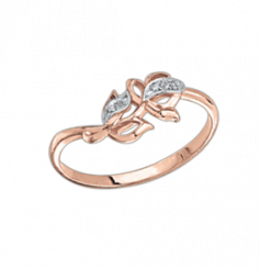 Damenring aus 585 Rotgold, mit Zirkonia