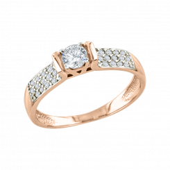 Bezaubernder Damenring, Rotgold 585, mit Swarovski Zirkonia