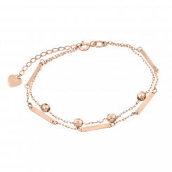 Charmantes Armband aus 585er Rotgold, mit Diamantfacette, Länge ≈ 16 -19 cm.