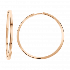 Привлекательные серьги-кольца, серебро 925 пробы, позолота, диаметр ≈ 32 мм