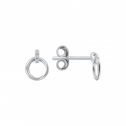 Ohrstecker, Silber 925, mit Zirkonia, Durchmesser ca. 6 mm, Höhe ca. 8 mm